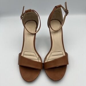 Lulu's Brown Square Toe Ankle Strap Stiletto Heels Size 8‎